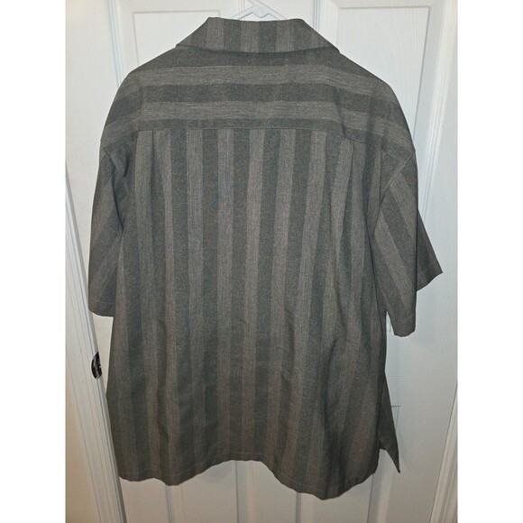 Mens Dress Shortsleeve Shirt Pants Set by Milano Moda Shirt XL Pants 38 Striped - Picture 3 of 11